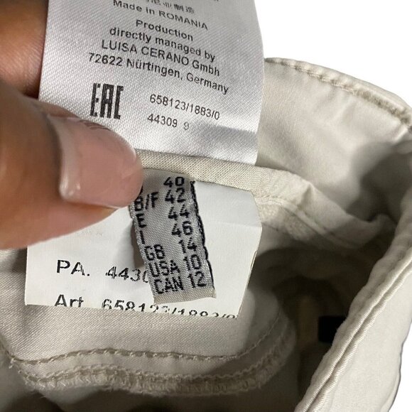 Luisa Cerano Women's Cement Frayed Hem Ankle Pants - Picture 10 of 12